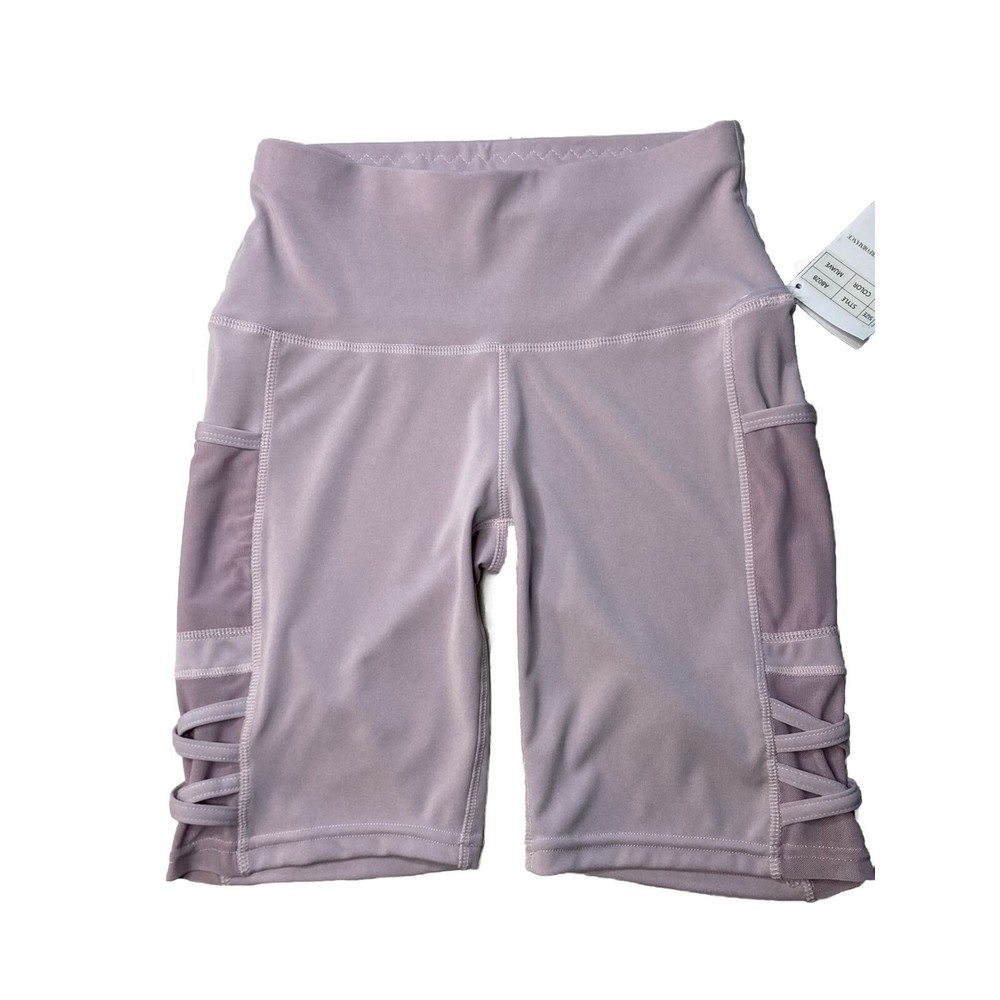 Lit 26 Women’s Mauve Biker Workout Shorts With Media Pockets Size S‎